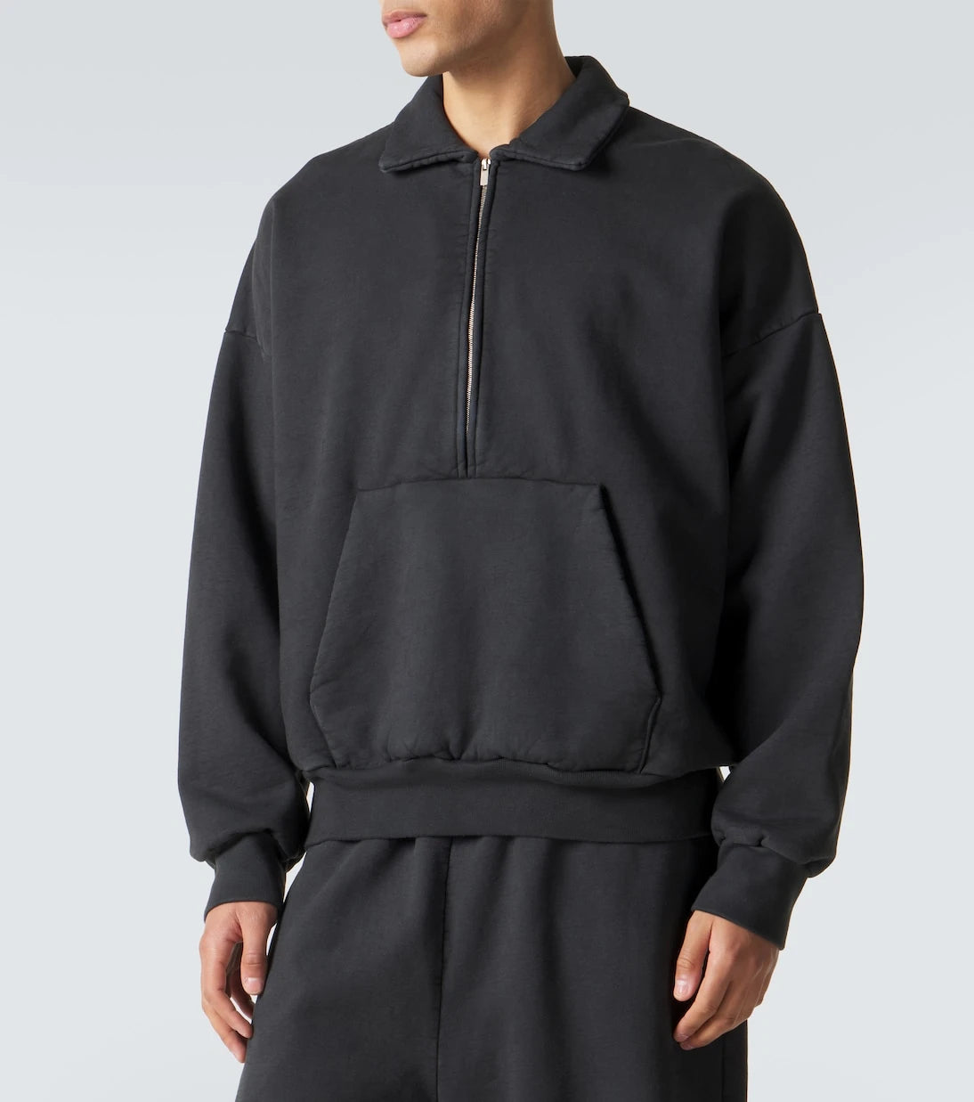 Fear of God - سويت شيرت نصف سحاب من قطن الجيرسيه
