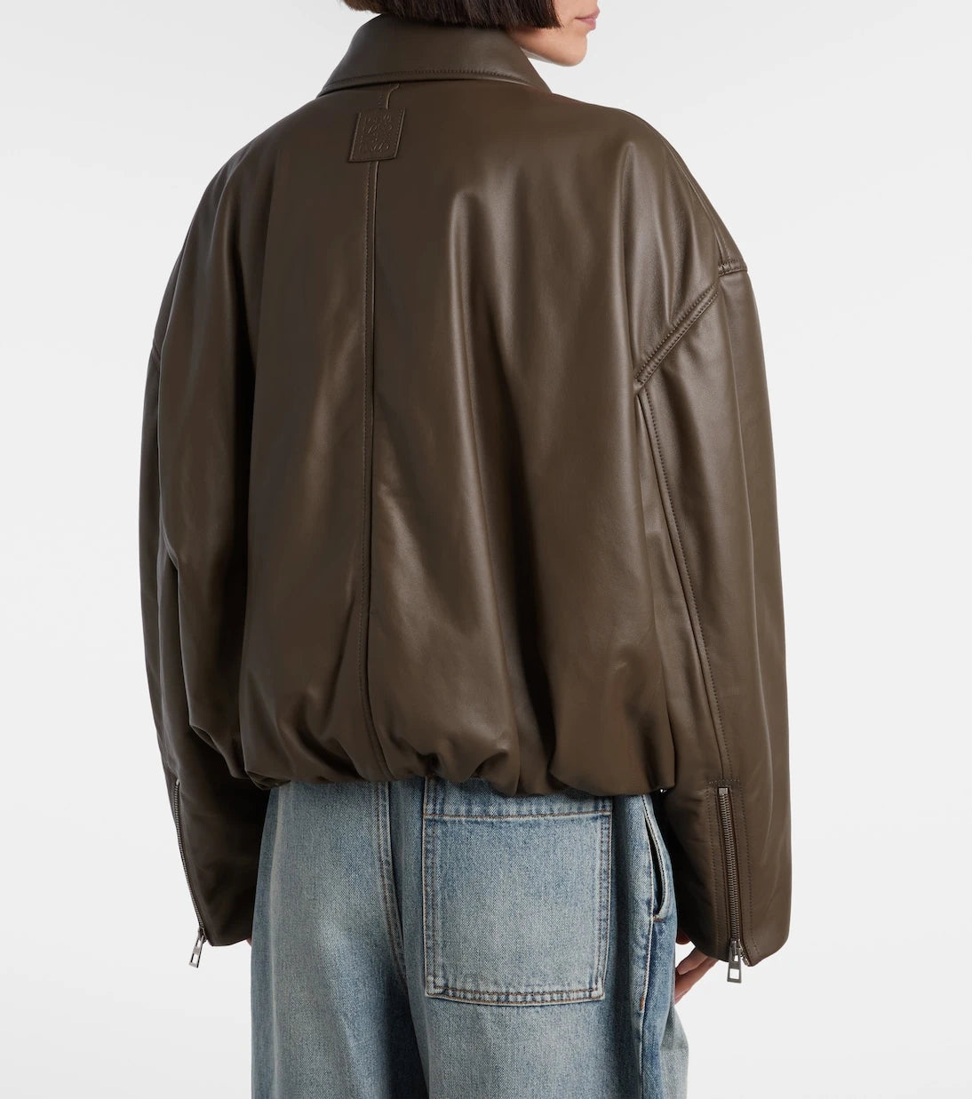 Loewe - Cropped leather biker jacket