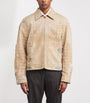 Distressed Utility Denim Jacket CAMEL