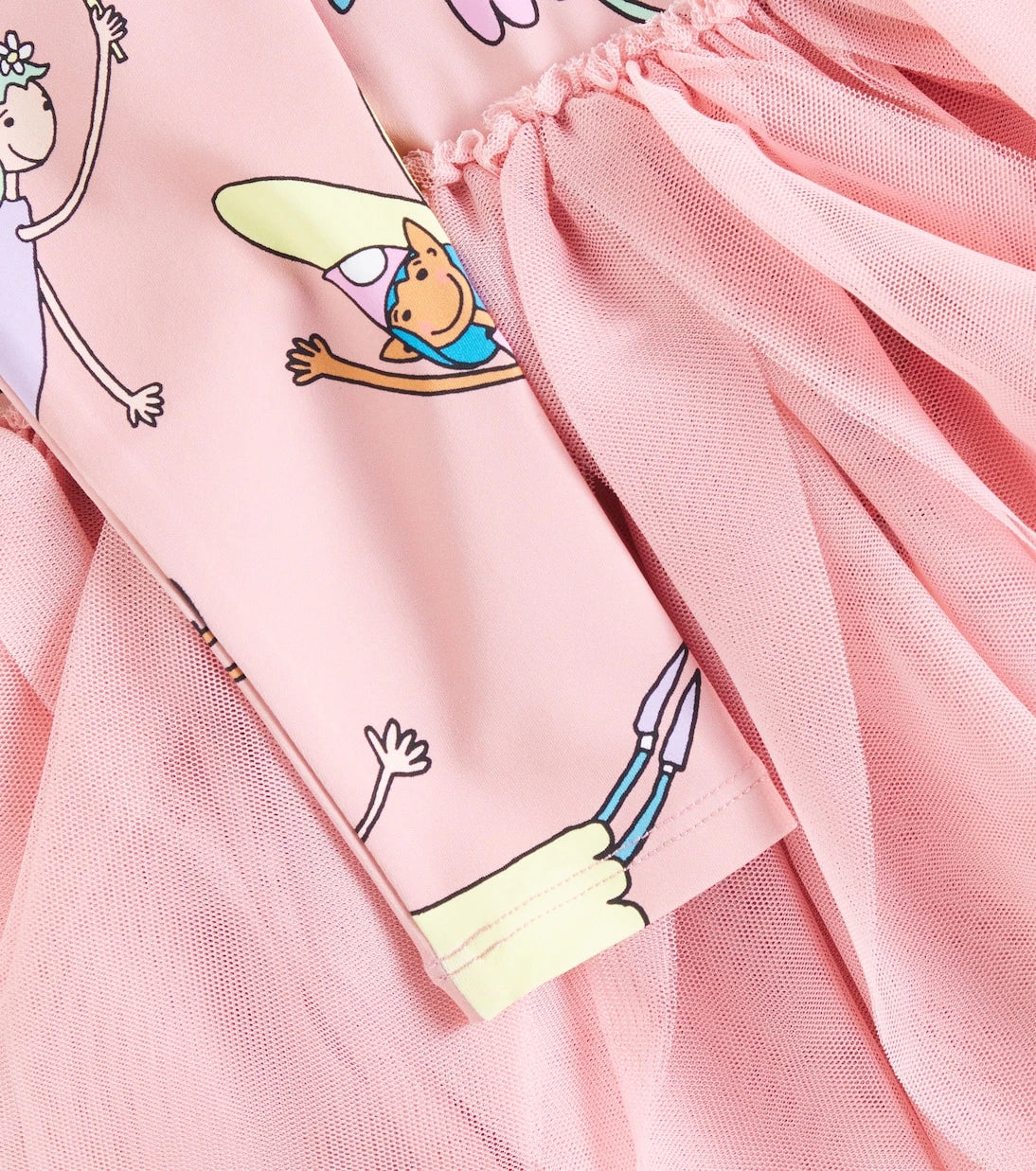 Stella McCartney Kids - Printed tulle and jersey dress