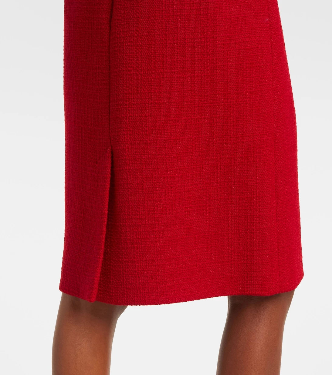 Valentino - High-rise wool-blend tweed pencil skirt