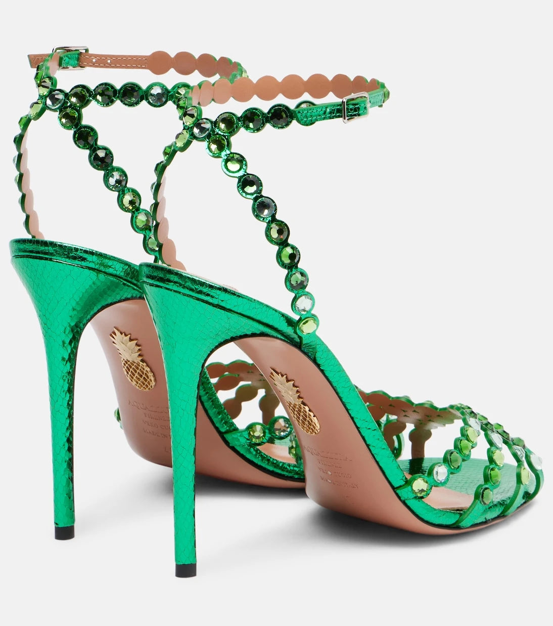 Aquazzura - Tequila 105 embellished leather sandals