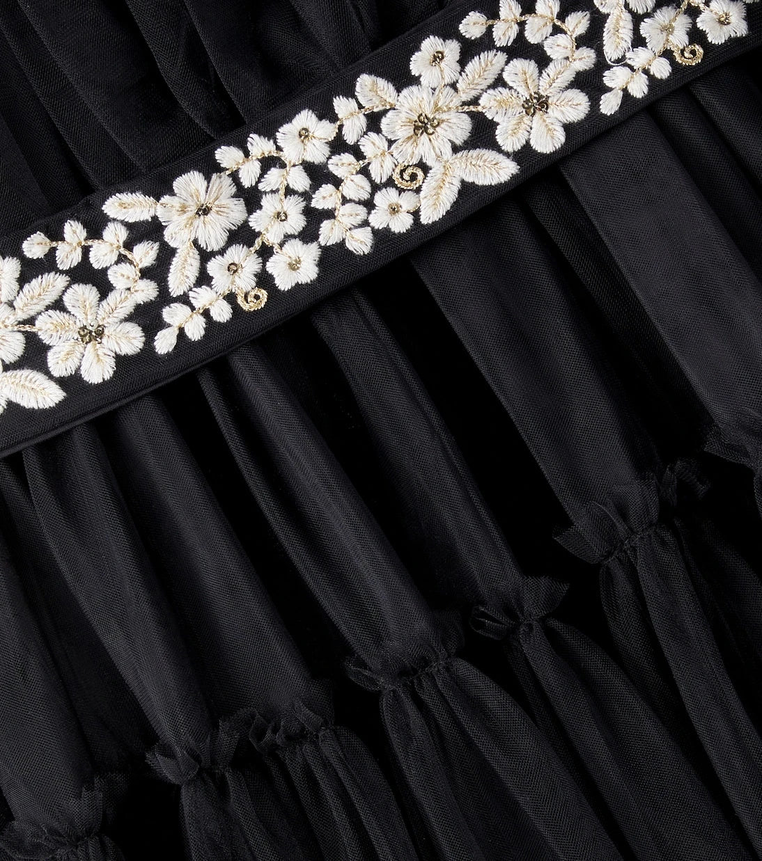 C'era Una Volta - Milie belted embroidered tulle dress