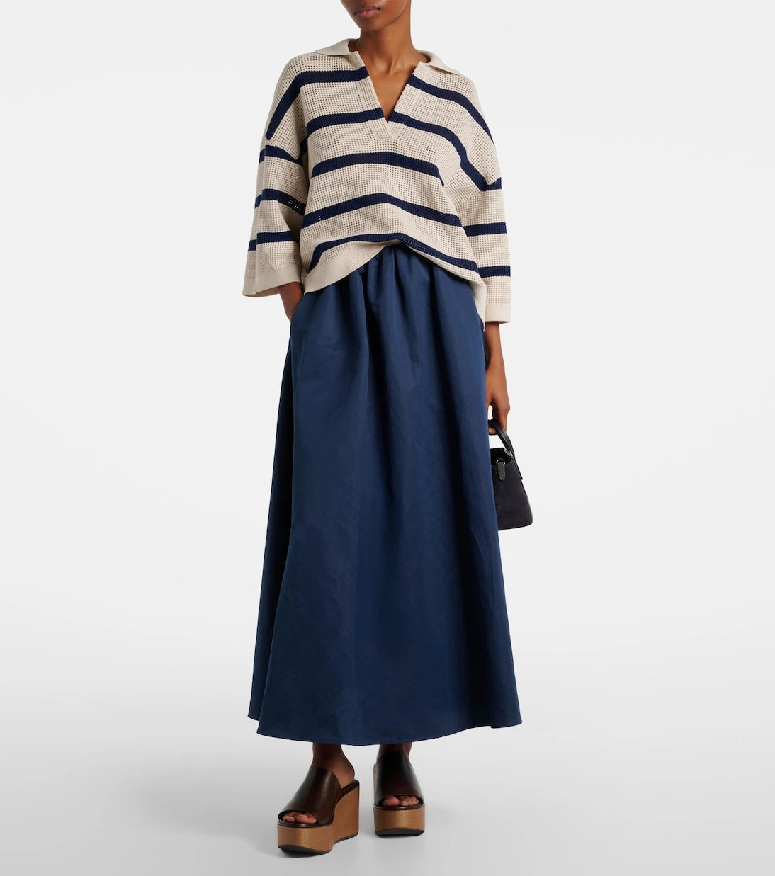 Brunello Cucinelli - Striped cotton polo sweater