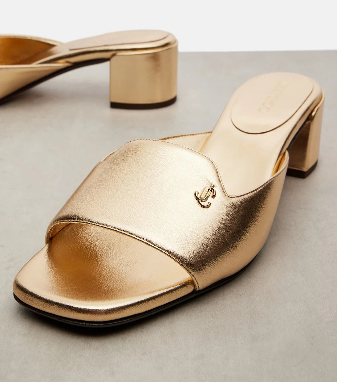 Jimmy Choo - Dina 45 metallic leather mules