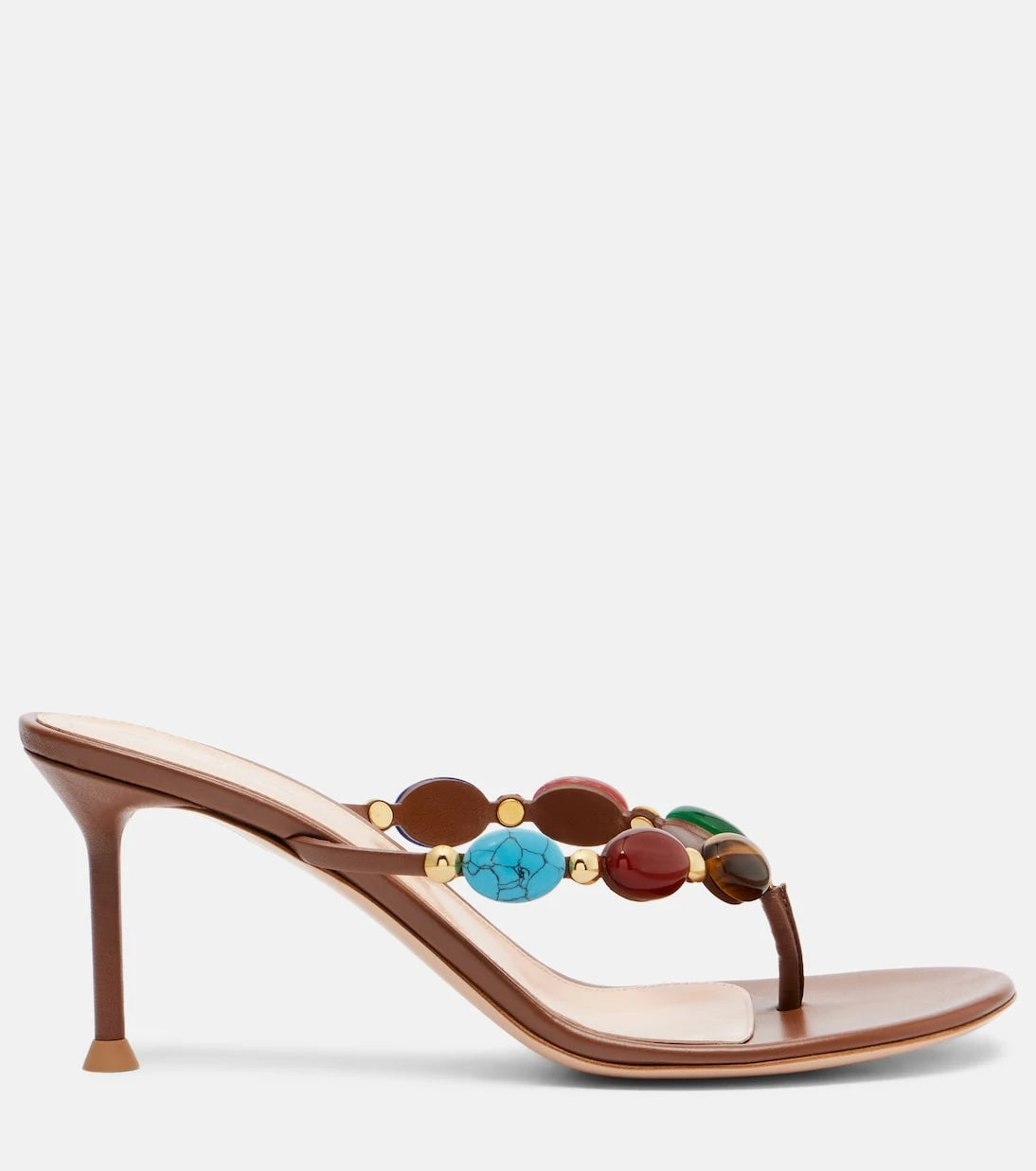 Gianvito Rossi - Embellished leather thong sandals