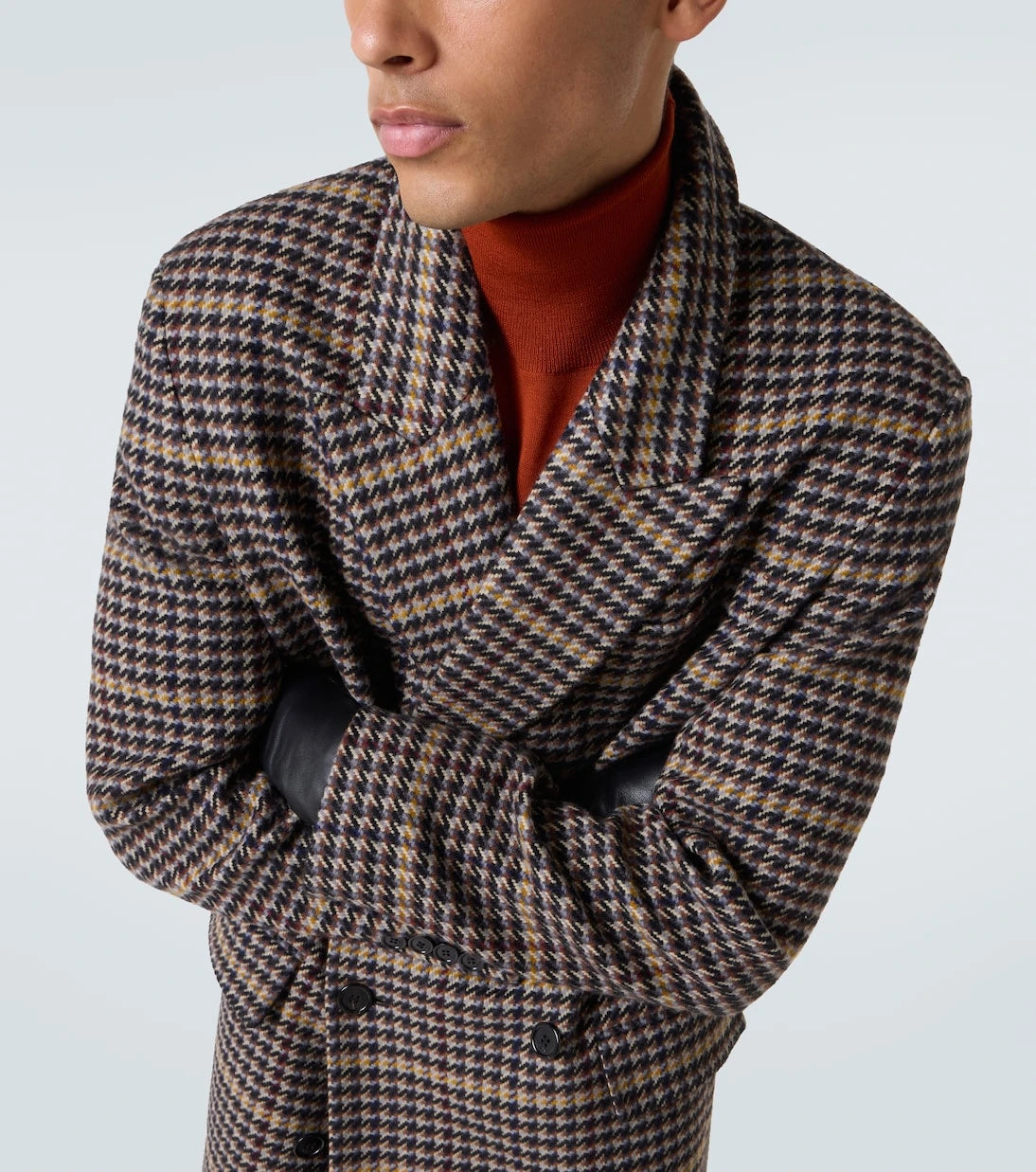 Saint Laurent - Houndstooth wool overcoat