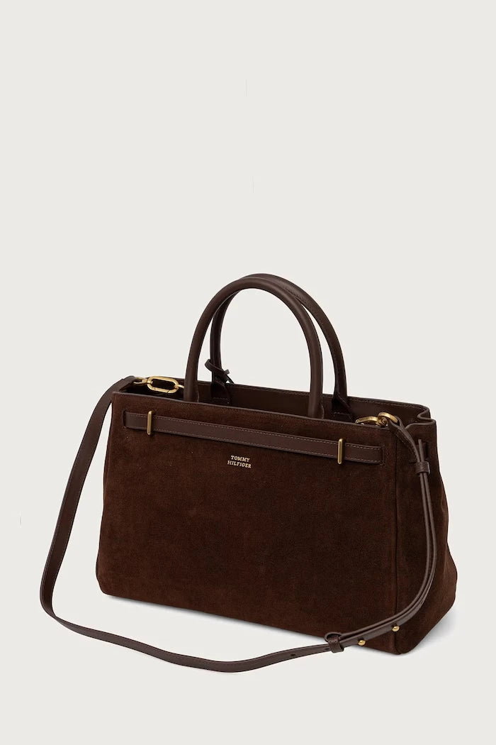 Tommy Hilfiger süet kadın tote çanta