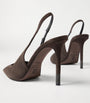 Brunello Cucinelli Suede Monili-Detail Slingback Pumps