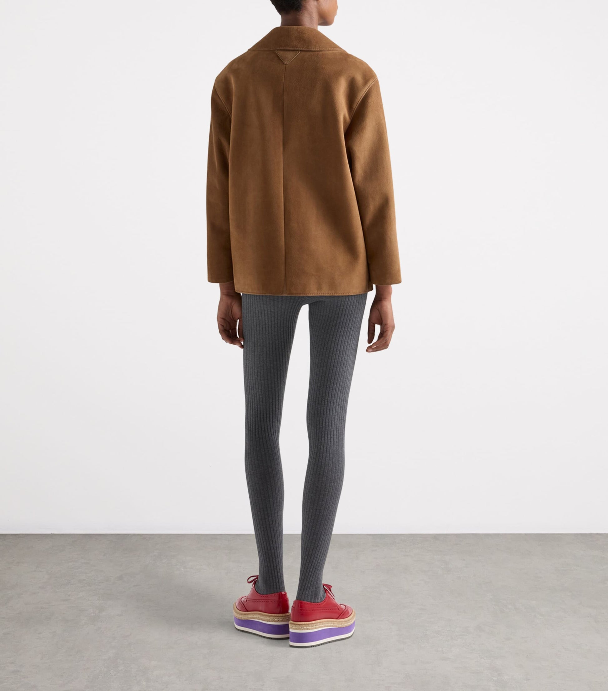 Prada Brown Suede Collared Jacket