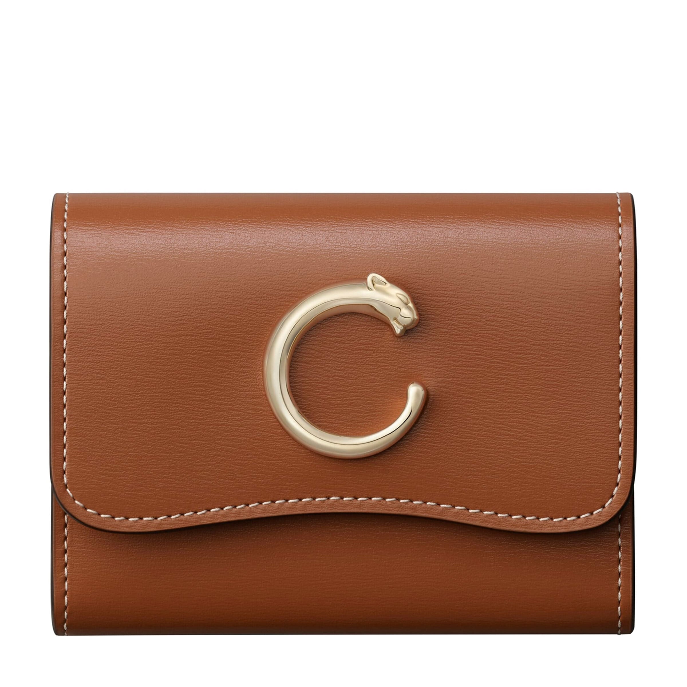 Brown Mini Leather Panthère de Cartier Wallet