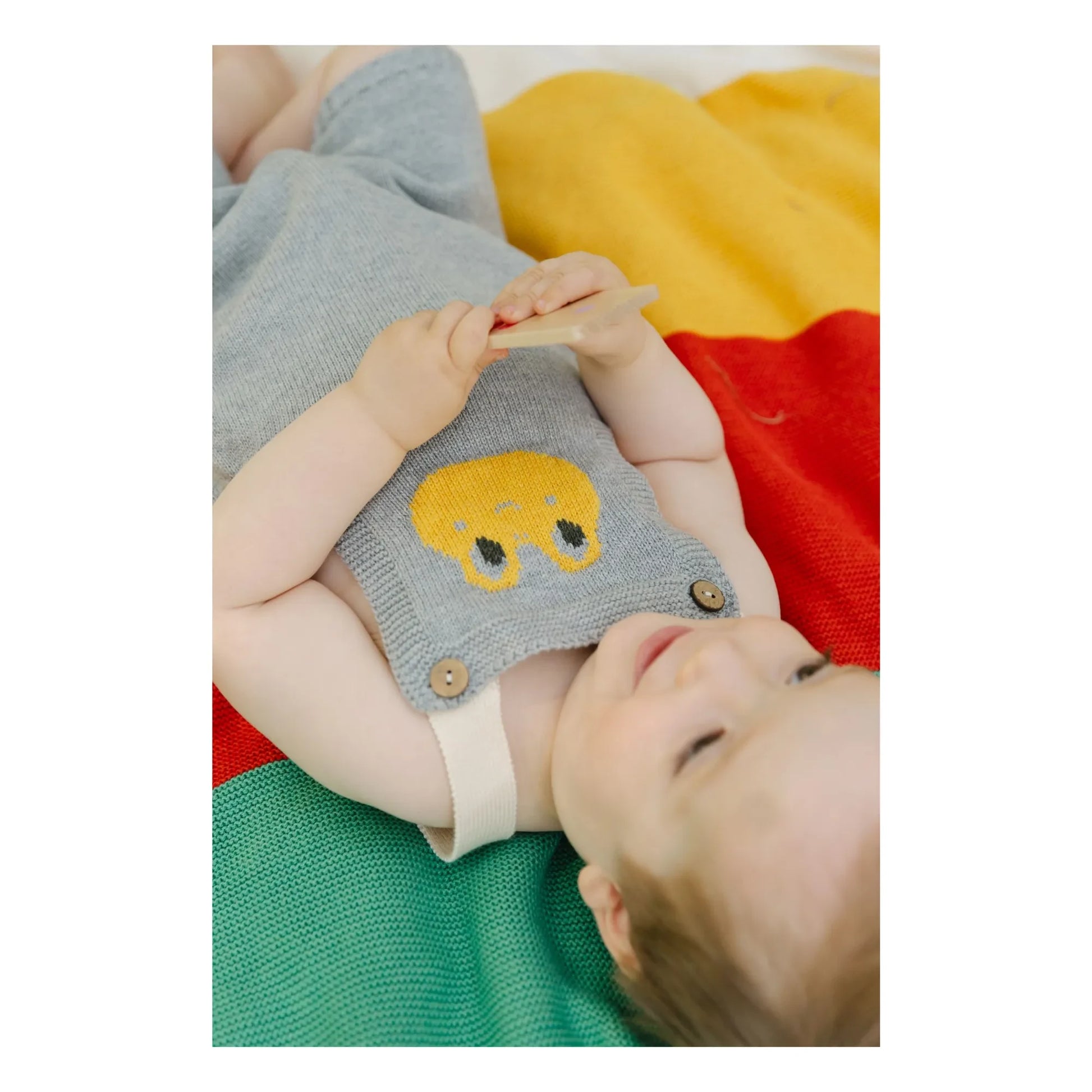 Bayiri - Doro Organic Cotton Knit Short Dungarees | Grey