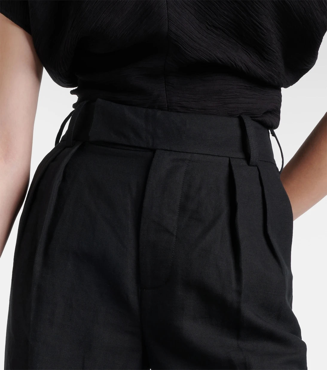 7 For All Mankind - Linen and cotton-blend wide-leg pants