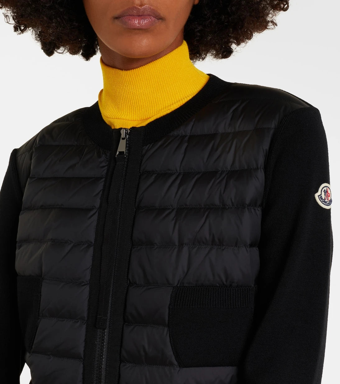 Moncler - Tricot down-paneled virgin wool cardigan