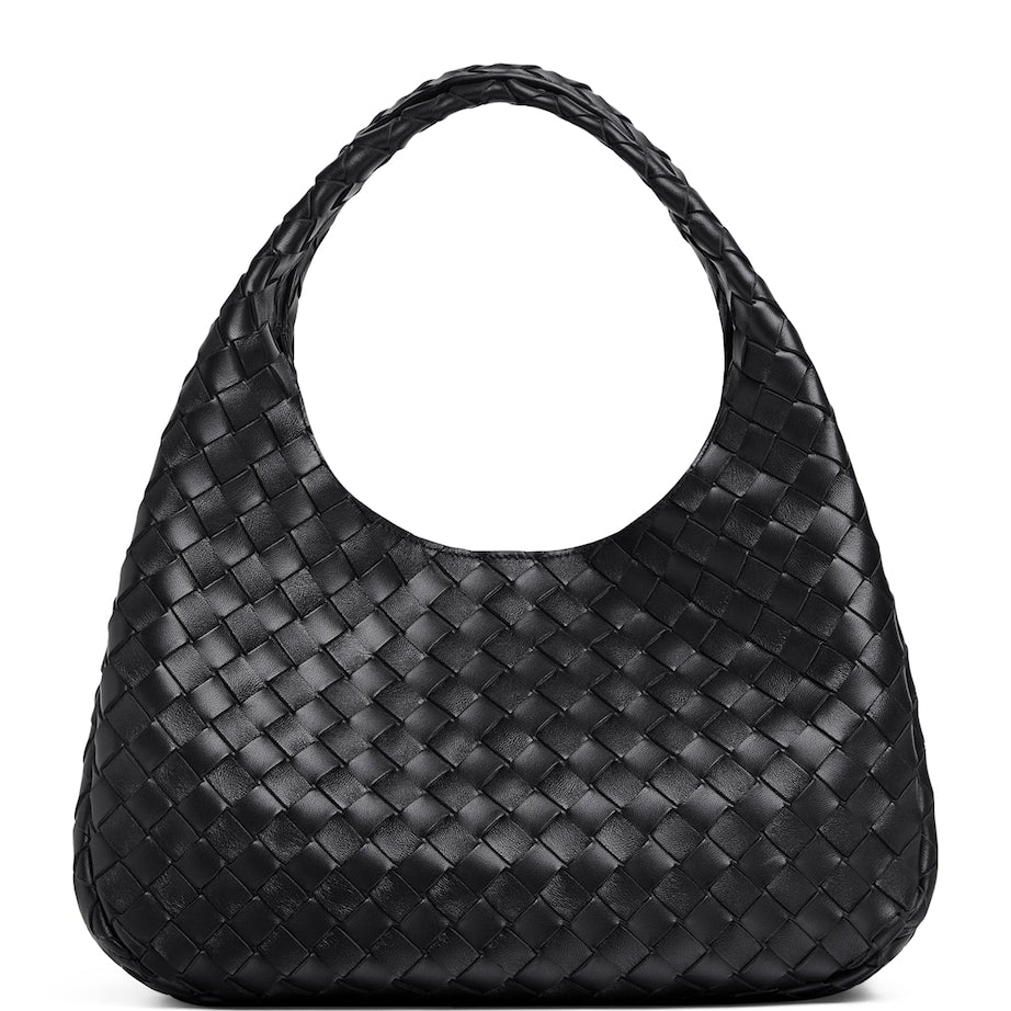 Medium Leather Intrecciato Campana Shoulder Bag