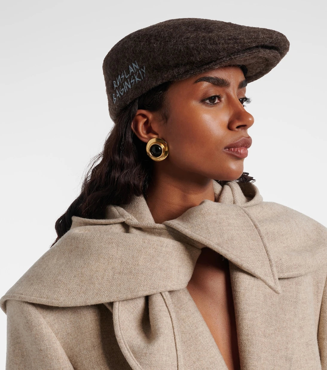 Ruslan Baginskiy - Logo wool-blend newsboy cap