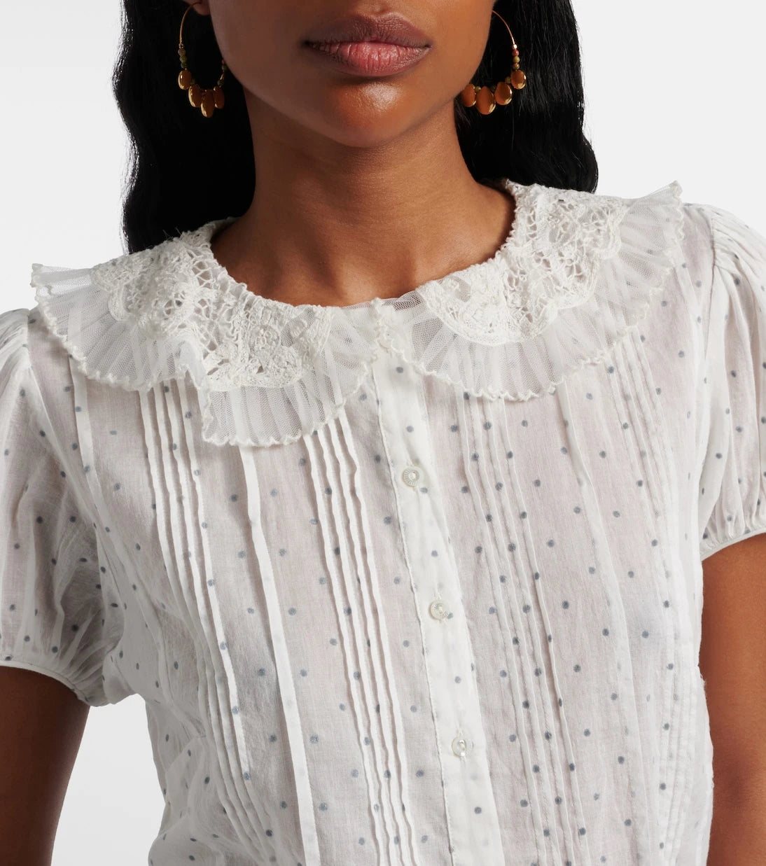 Dôen - Oleta polka-dot cotton top