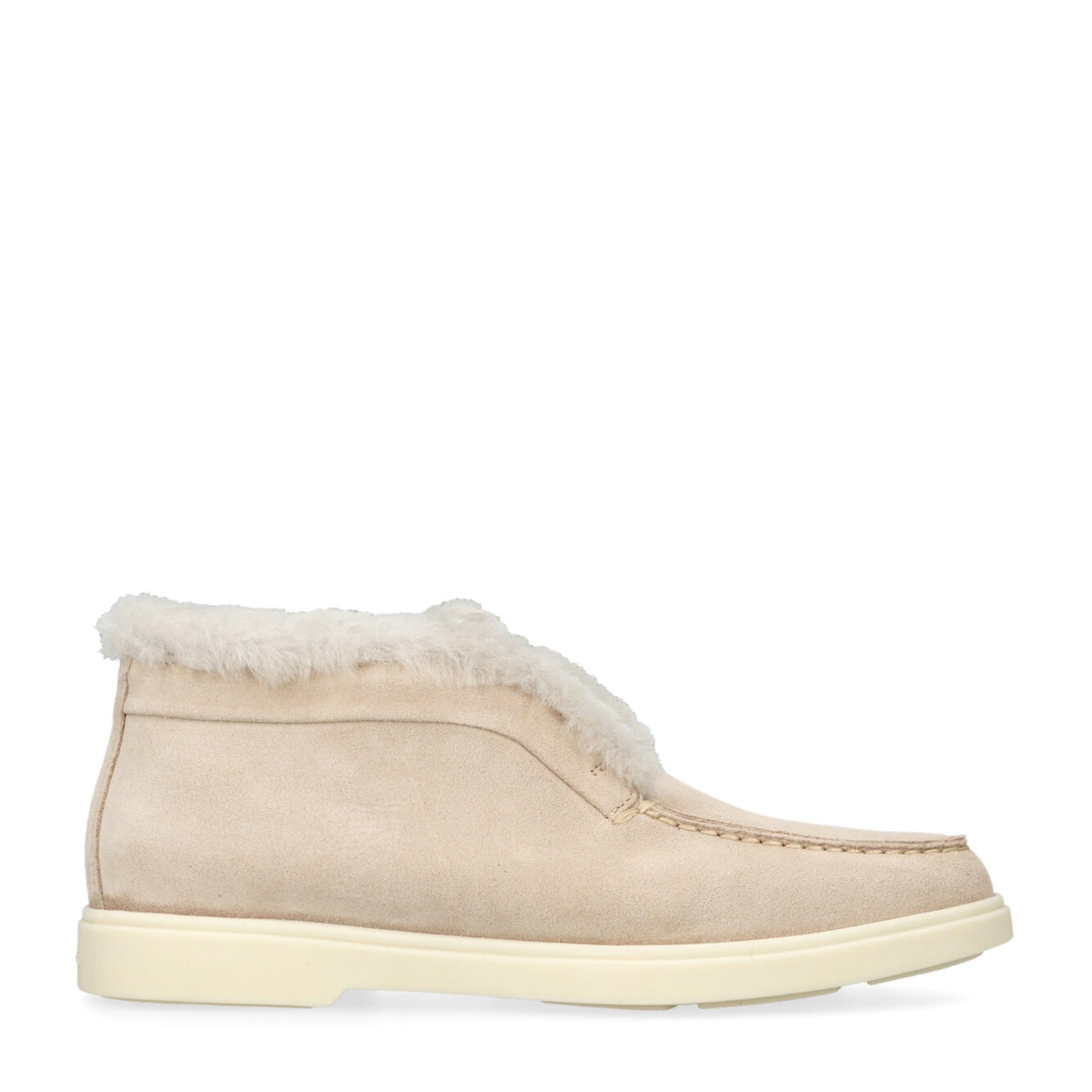 Beige Suede Fortune Ankle Boots