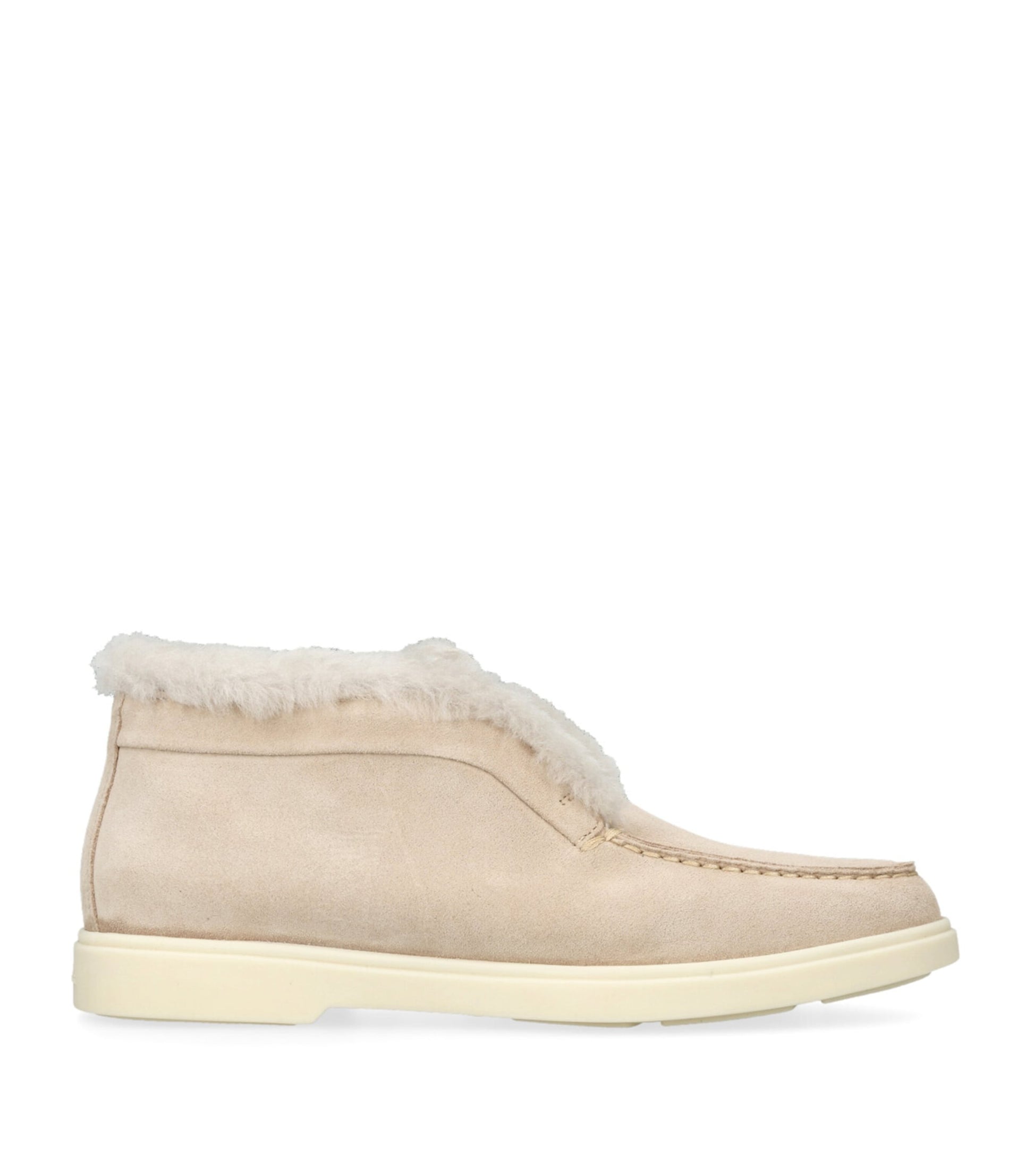 Beige Suede Fortune Ankle Boots