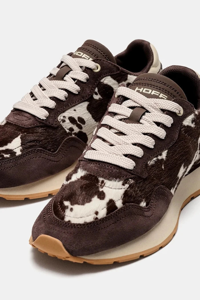 Hoff CITY PRINT BROWN kadın süet spor ayakkabı