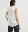 Brunello Cucinelli White Stretch-Silk Satin Reversible Tank Top