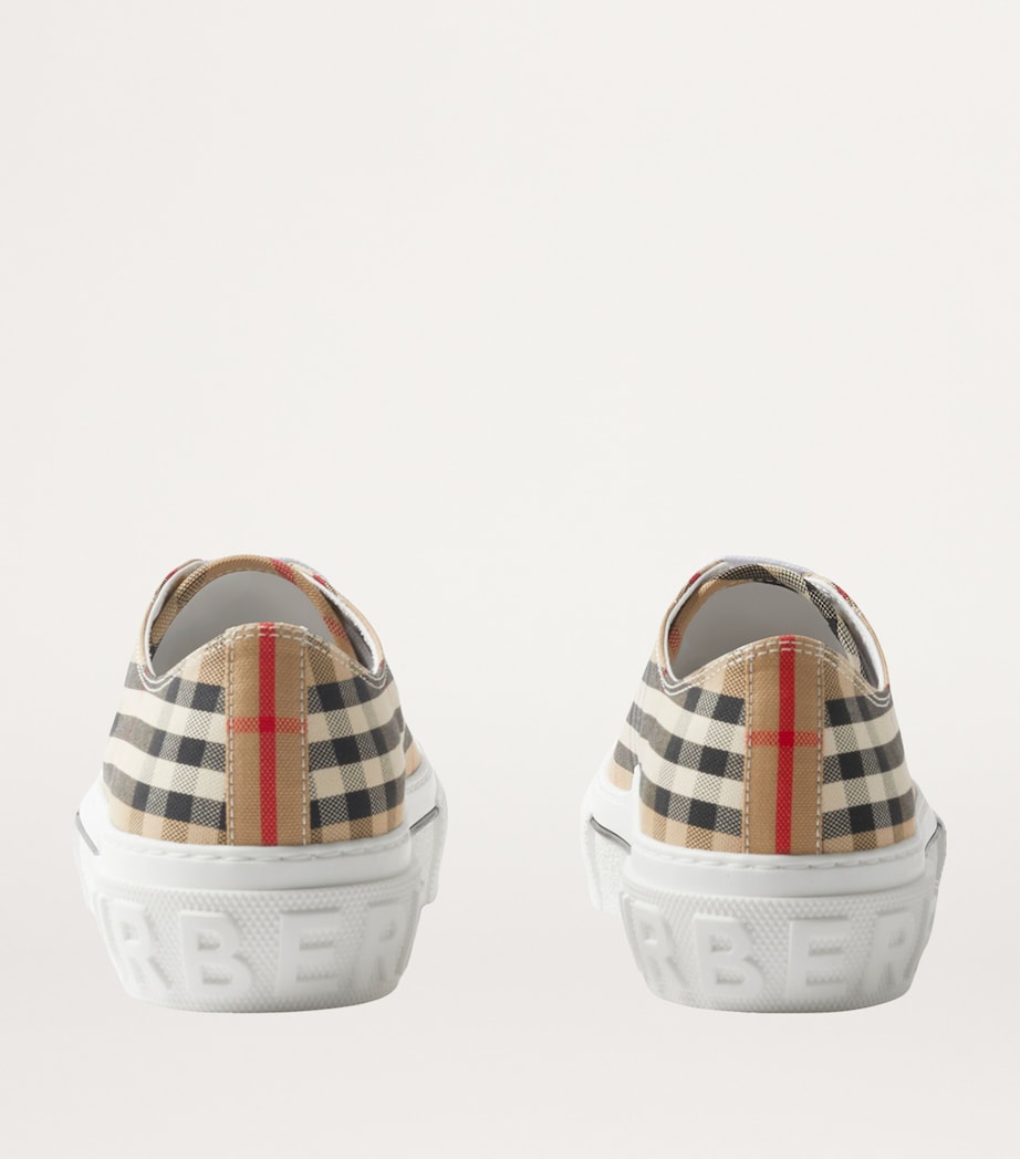 Burberry Beige Cotton Check Sneakers