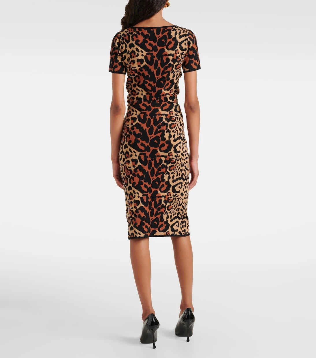 Blumarine - Leo leopard-print jacquard pencil skirt