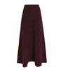 Max Mara Red Wool-Cashmere Knitted Midi Skirt