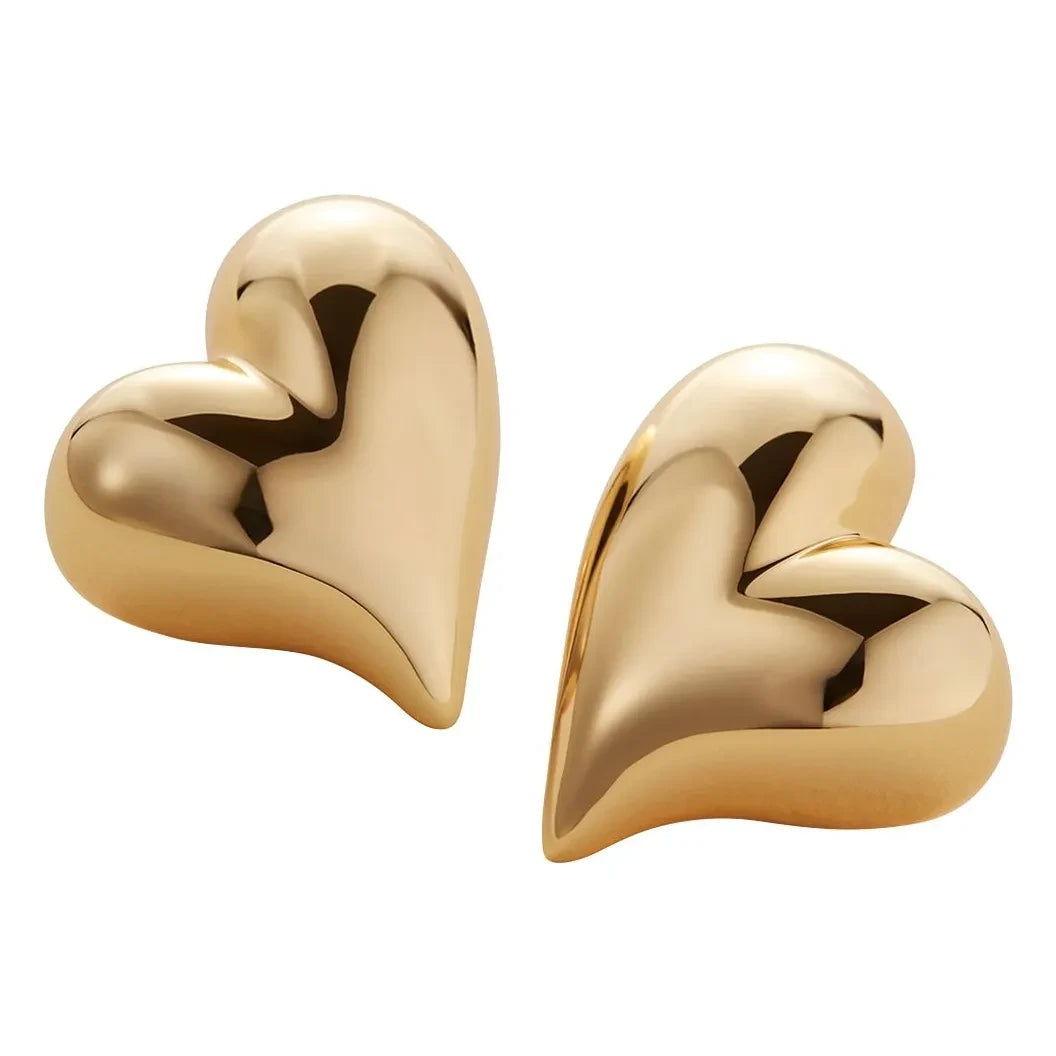 Jenny Bird - Art Heart Earrings | Gold