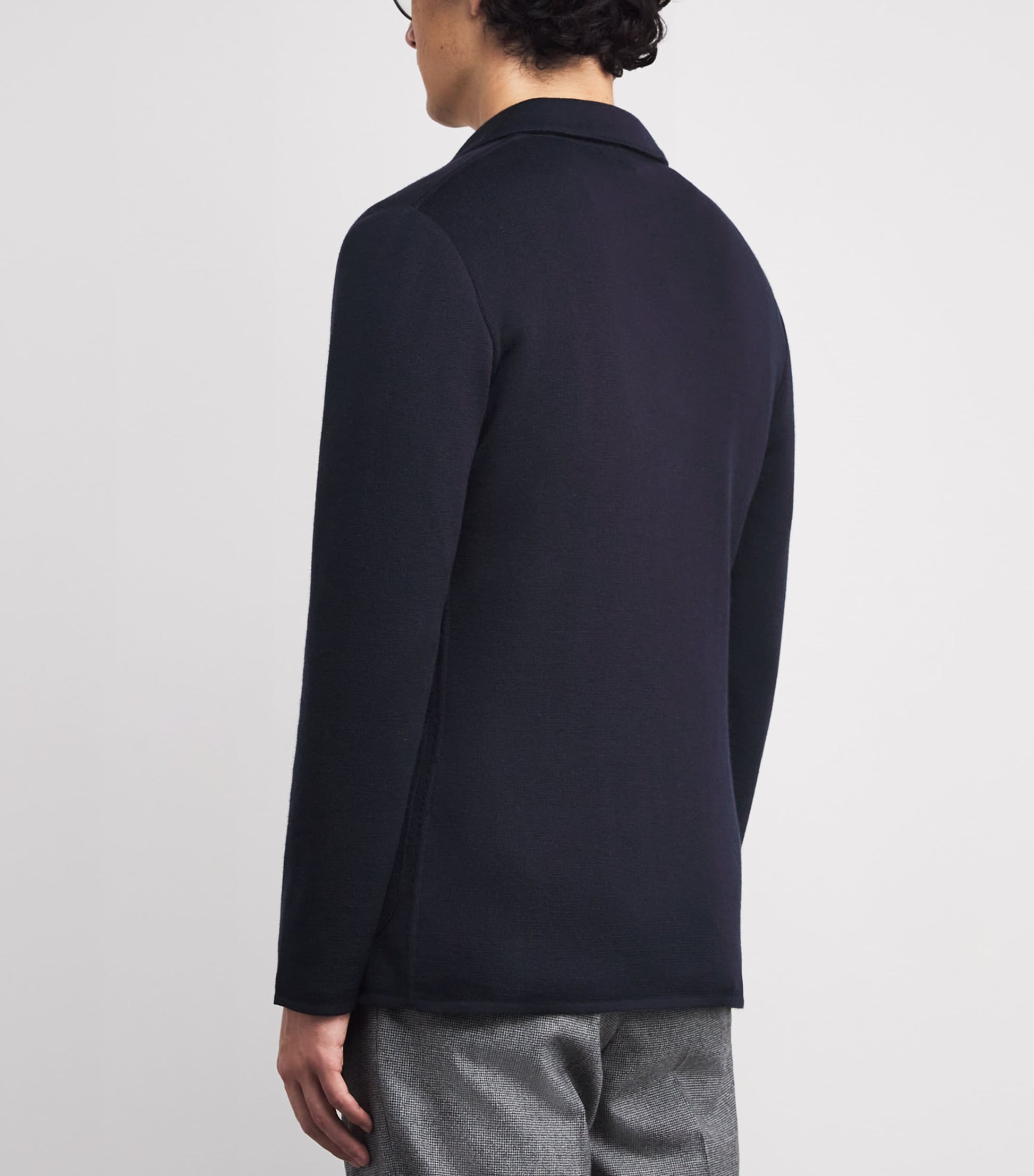 Lardini Navy Virgin Wool Knitted Blazer