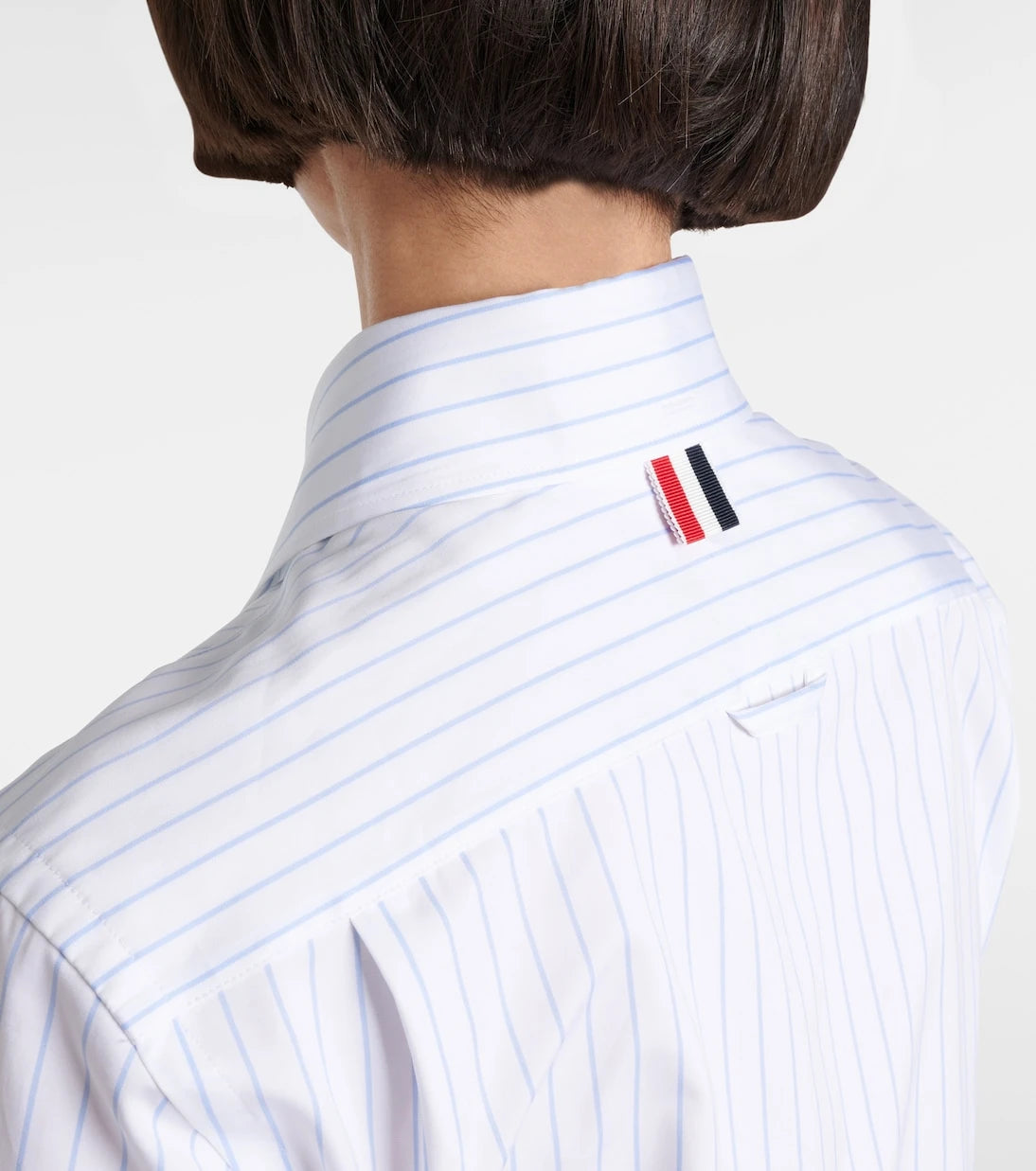 Thom Browne - قميص قطني بوبلين مقلم