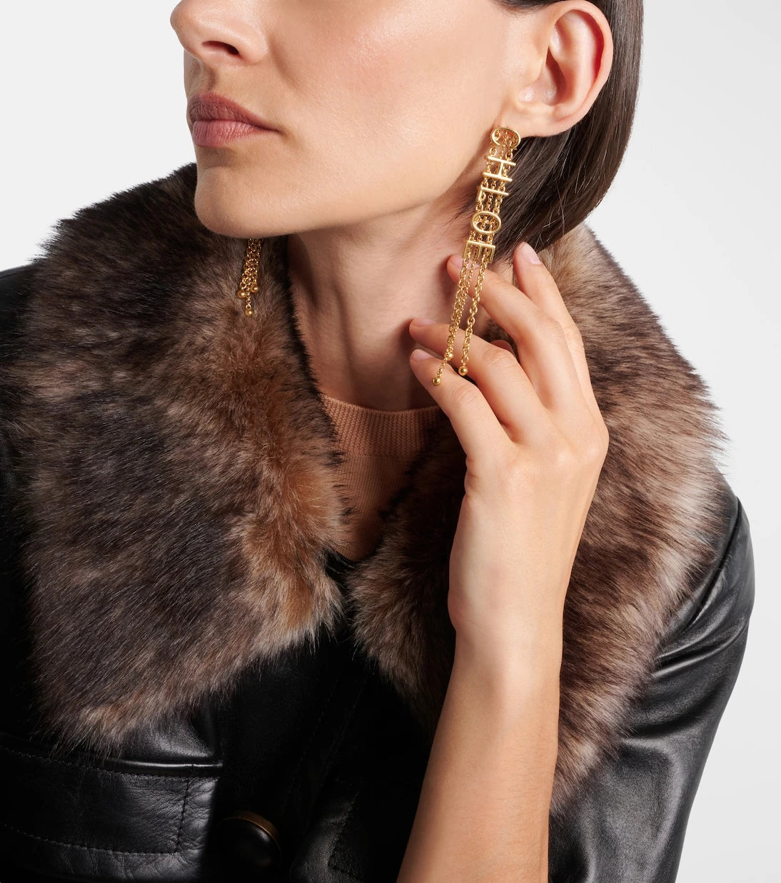 Chloé - Laiton drop earrings