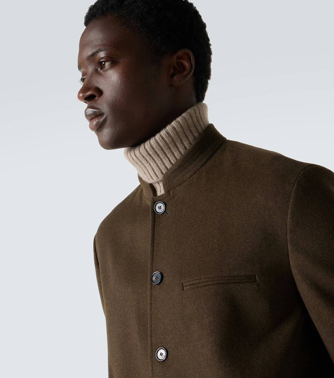 Loro Piana - جاكيت صوف كاش ويش بقصة صف أزرار واحد