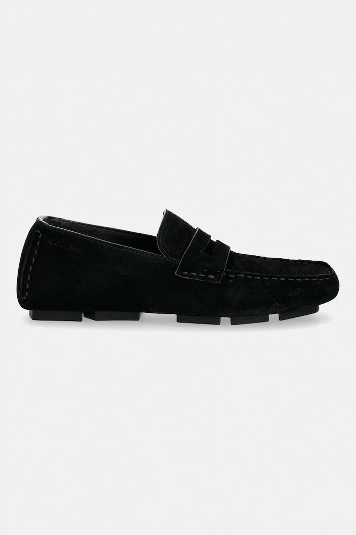 Велурени мокасини Calvin Klein SQUARE DRIVER SUEDE