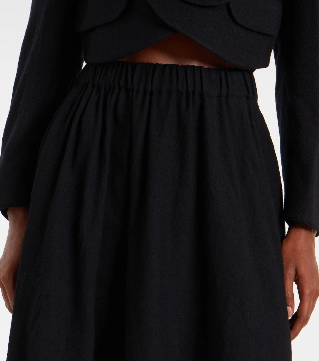 Noir Kei Ninomiya - Wool-blend midi skirt