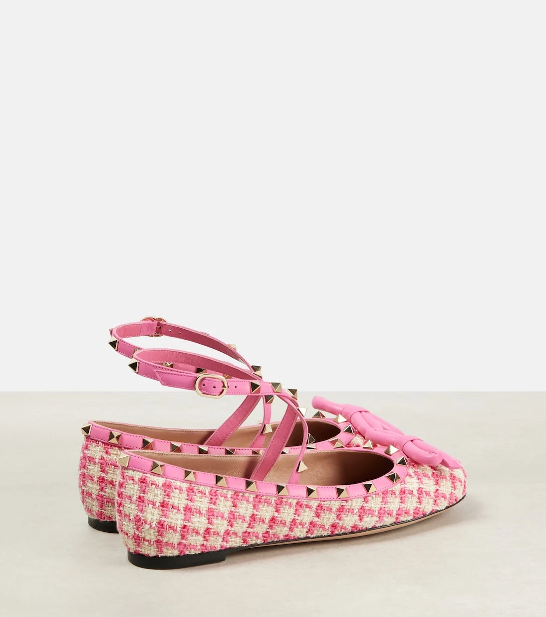 Valentino Garavani - Rockstud tweed ballet flats