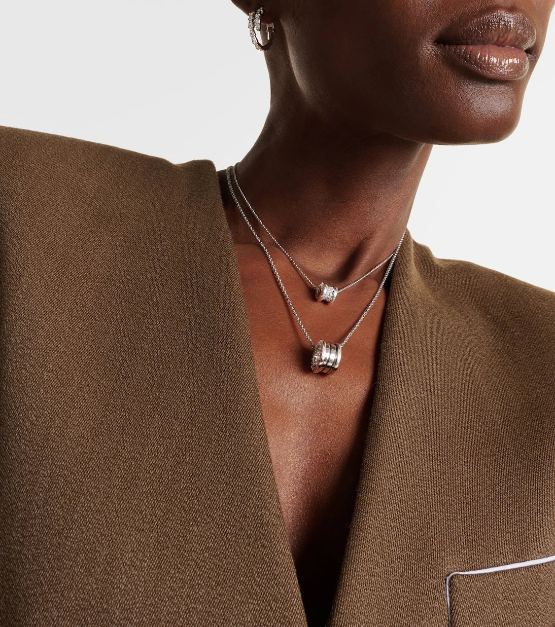 Bvlgari - B.zero1 18kt white gold pendant necklace with diamonds