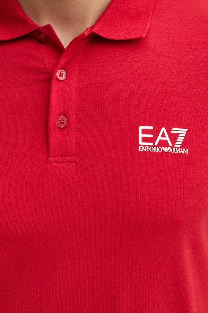 EA7 Emporio Armani erkek pamuklu elastan yakalı tişört