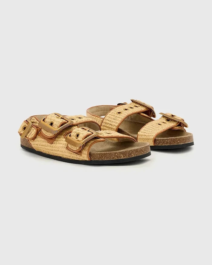 AllSaints Staffa Raffia Sandal Kadın Düz Taban Sandalet