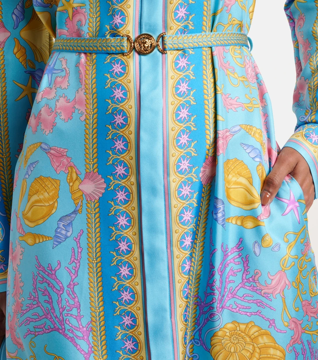 Versace - Underwater Barocco silk twill maxi dress