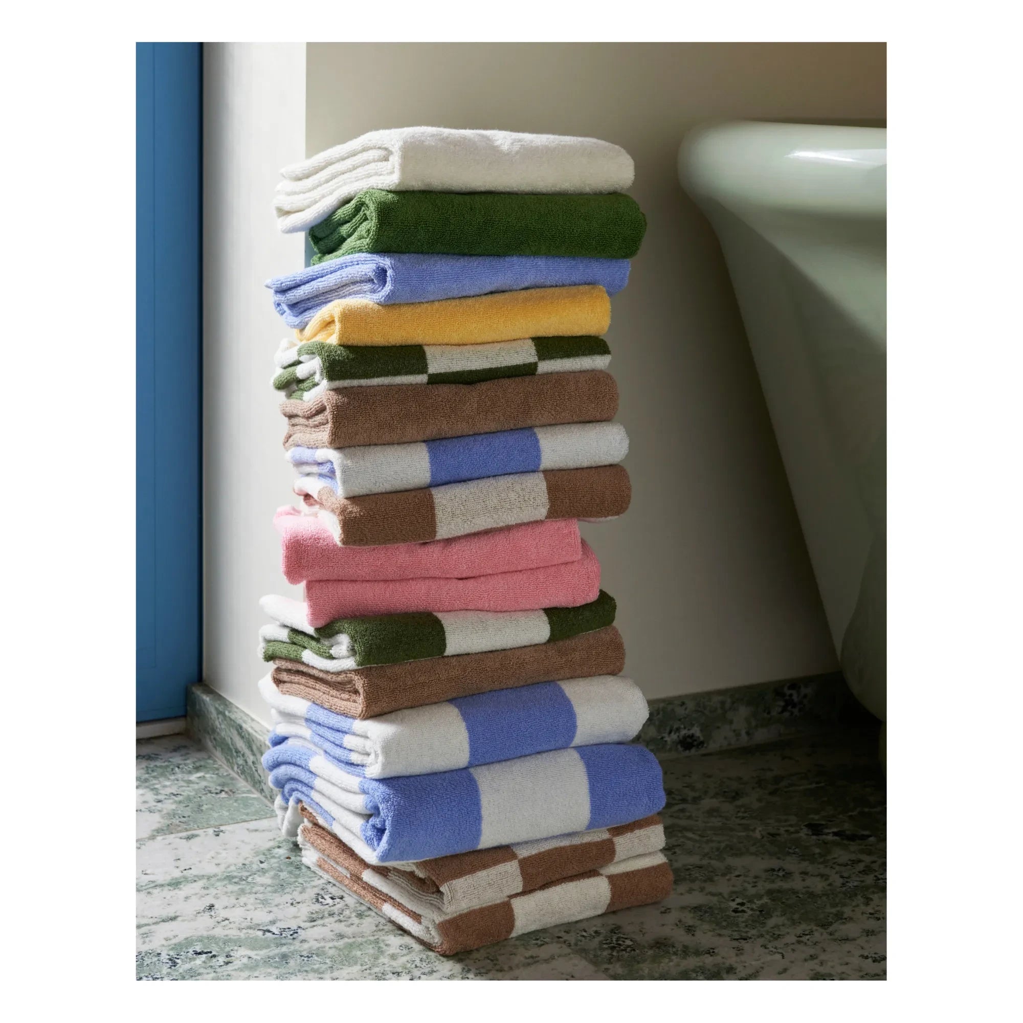 Hay - Check Bath Mitten | Matcha green