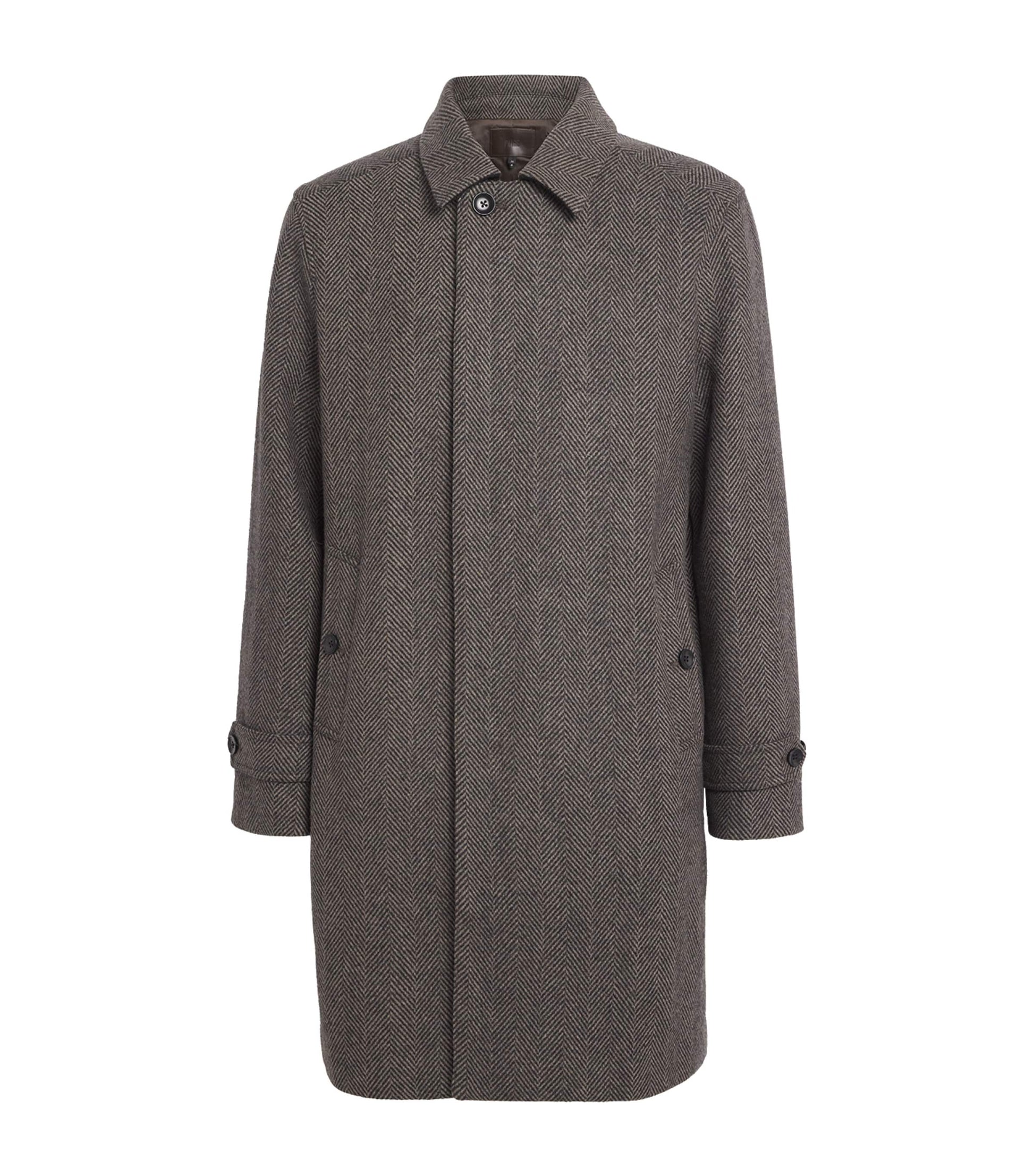 Multi Wool-Blend Herringbone Brunetti Overcoat