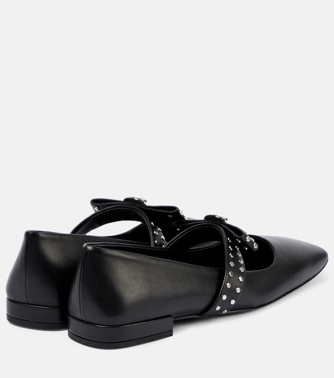 Versace - Gianni Ribbon studded leather ballet flats