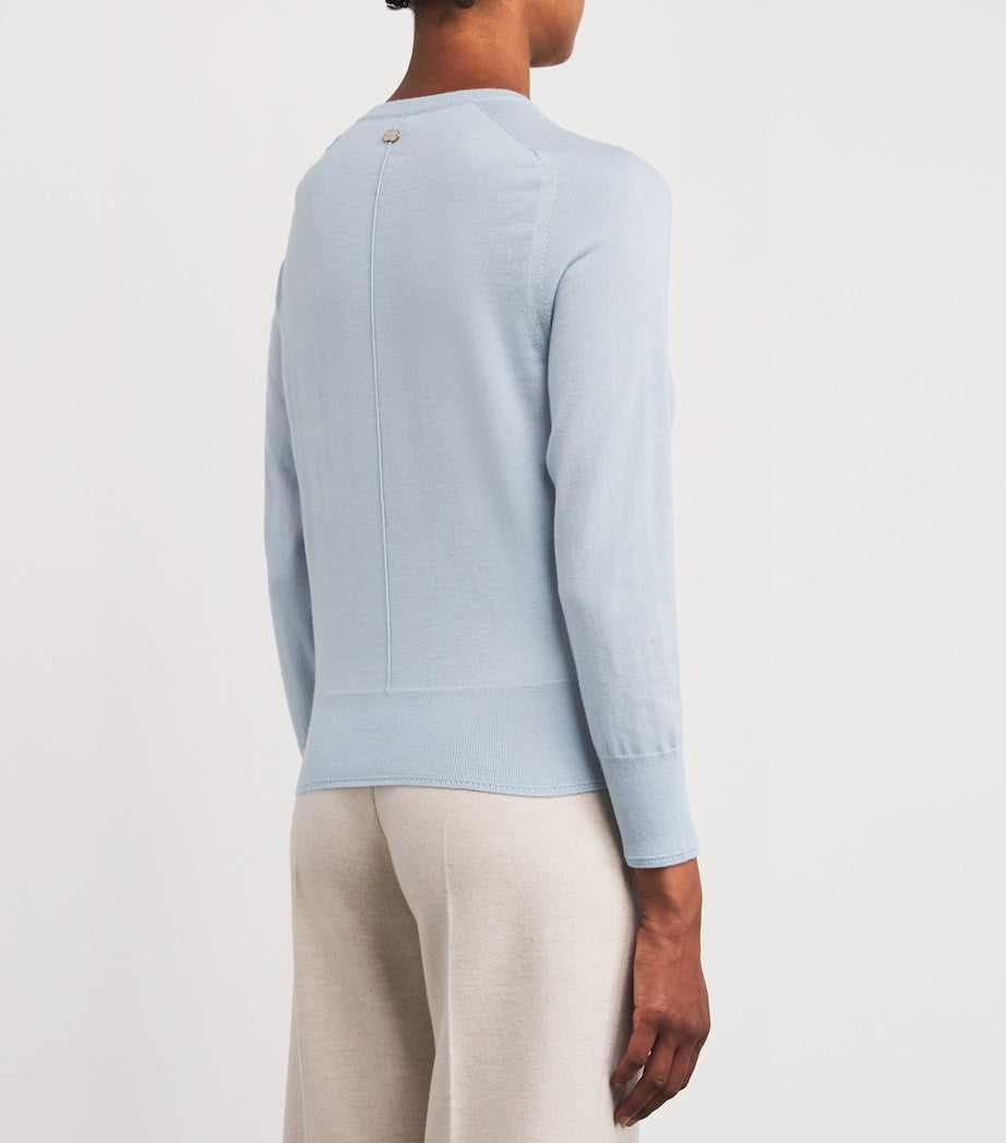 Agnona Blue Cashmere Buttoned Cardigan