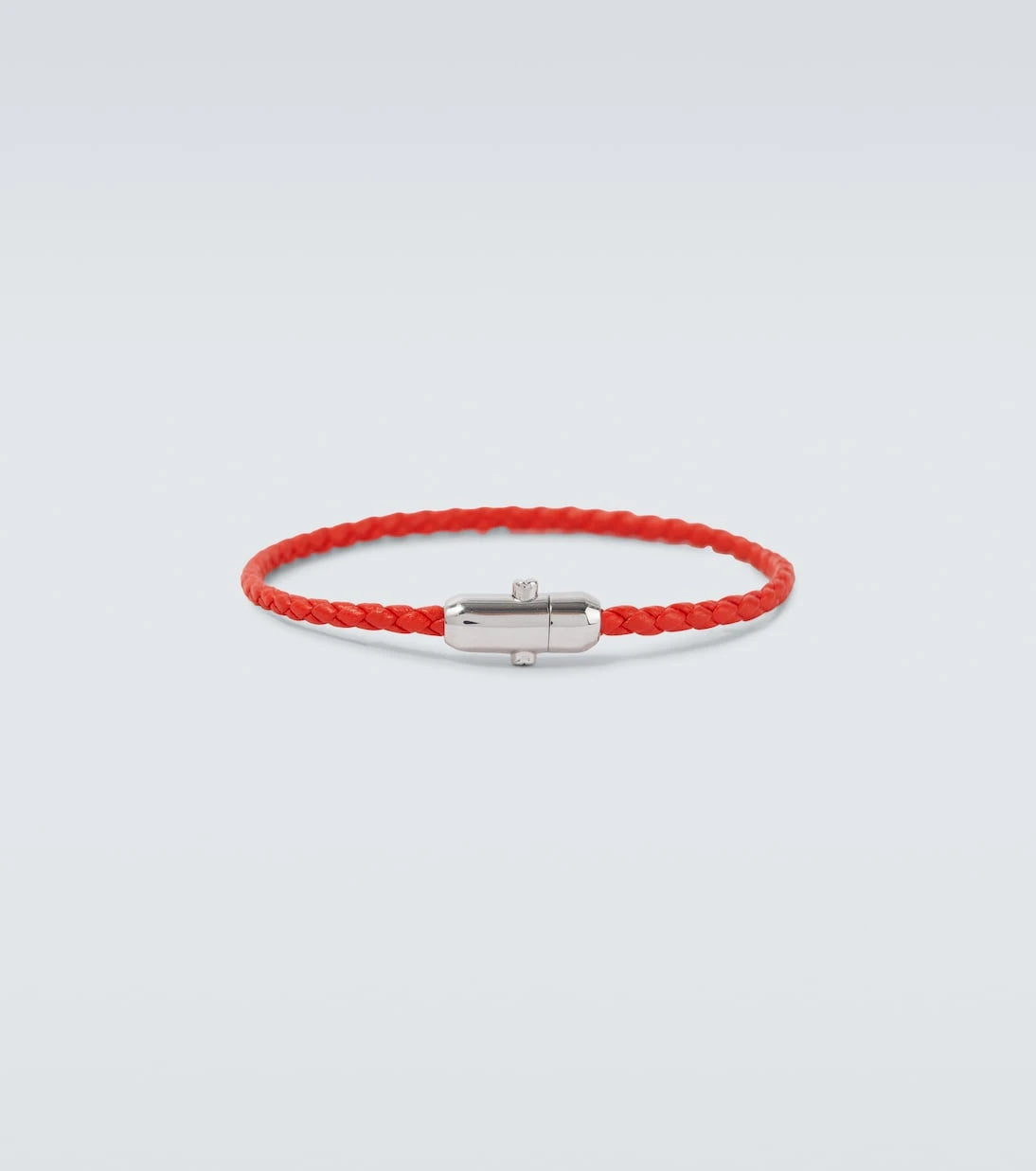 Bottega Veneta - Braided leather and sterling silver bracelet
