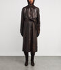 Leather Belted Trench Coat BROWN