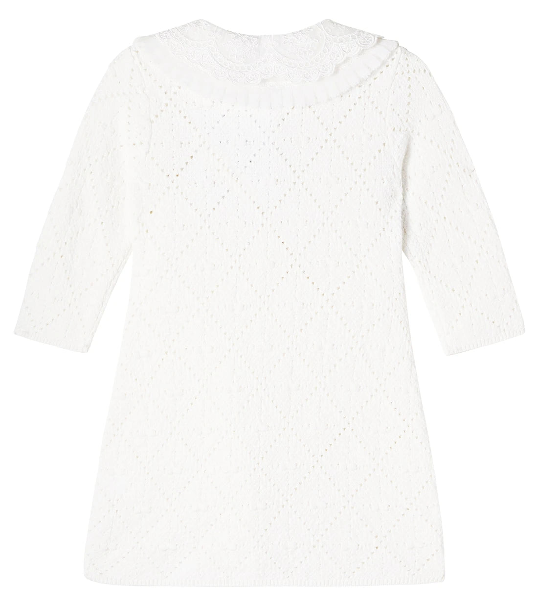 Self-Portrait Kids - Lacee-trimmed pointelle dress