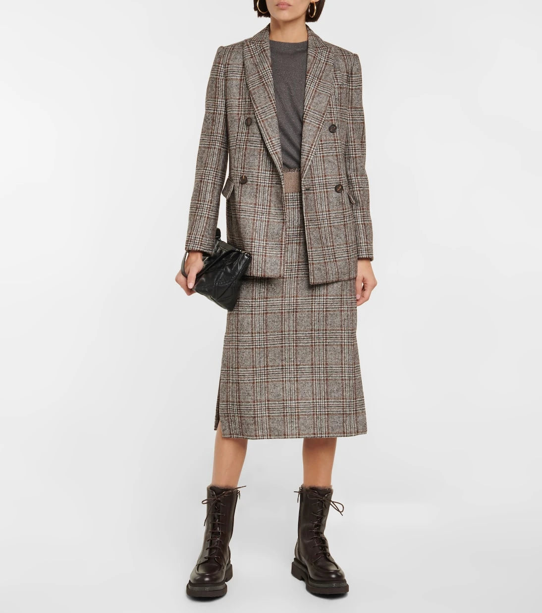 Brunello Cucinelli - Double-breasted wool-blend blazer