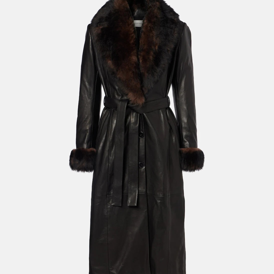 Nour Hammour - Baez shearling-trimmed leather coat