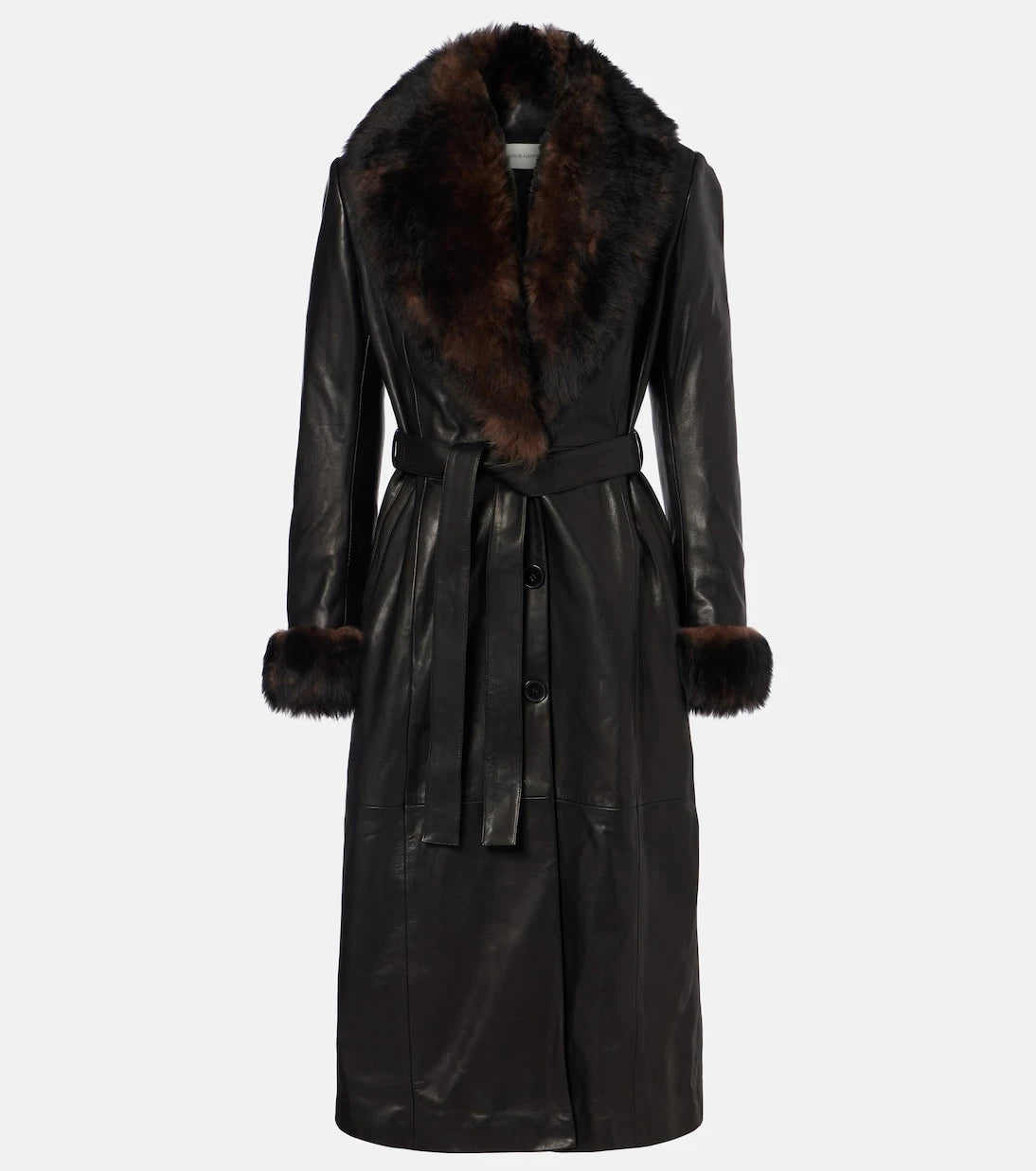 Nour Hammour - Baez shearling-trimmed leather coat